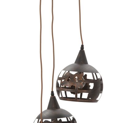 PLAFOND MONDE 3 LUMIÈRES INDUSTRIE CM 43X43X140 D171009000I