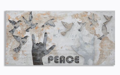 WALL PAINTING ON CANVAS PEACE CM 120X3X60 D316800000