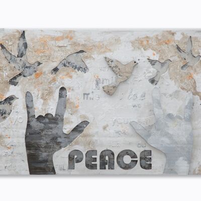 WANDMALEREI AUF LEINWAND PEACE CM 120X3X60 D316800000