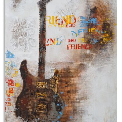 PEINTURE MURALE SUR TOILE GUITARE ART CM 90X3,5X120 D316870000