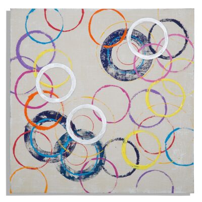 WALL PAINTING ON CANVAS FLOATING CIRCLES -A- CM 80X3X80 D317340000