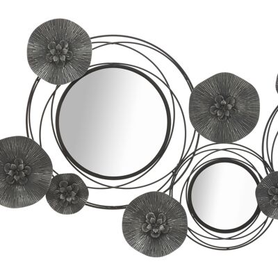 Eisenplatte mit Spiegeln, dunkel, rund, cm 117 x 5,5 x 49 D319820000
