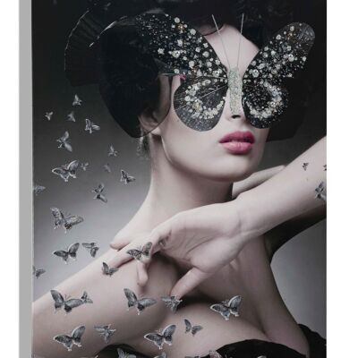 Quadro Murale Fatto a Mano Con Applicazioni Dark Lady Cm 80X3,8X120 D319940000