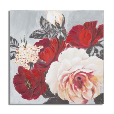 HANDMADE WALL PAINTING FLOWER SQUARE CM 90X3,7X90 D321250000