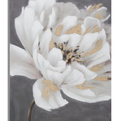 HANDMADE WALL PAINTING WHITE/GOLD FLOWER CM 80X3,7X100 D321320000