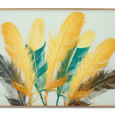 PANNEAU MURAL EN VERRE AVEC CADRE
PLUMES CM 80X3,5X120 D322130000