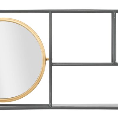 Wandspiegelkreis mit Regalen Industrie cm 74,5 x 12 x 35 D660360000