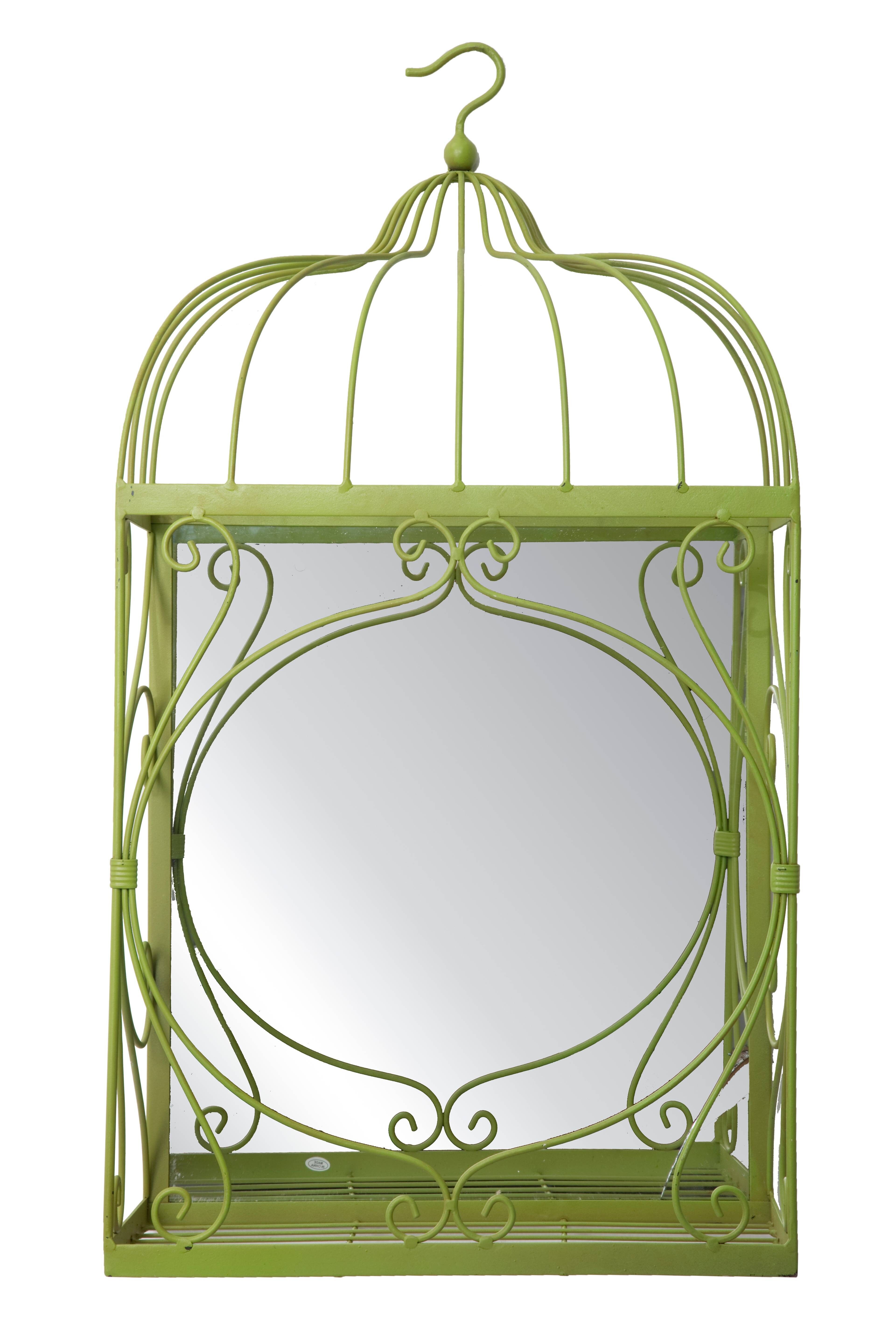 PORTAVASO DA PARETE IN METALLO CON SPECCHIO CM 35X18X66 P950040000