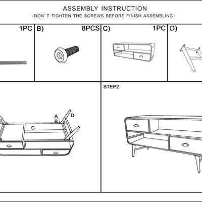 SUPPORT TV ILLINOIS CM 120,5X40X61 D1420050000