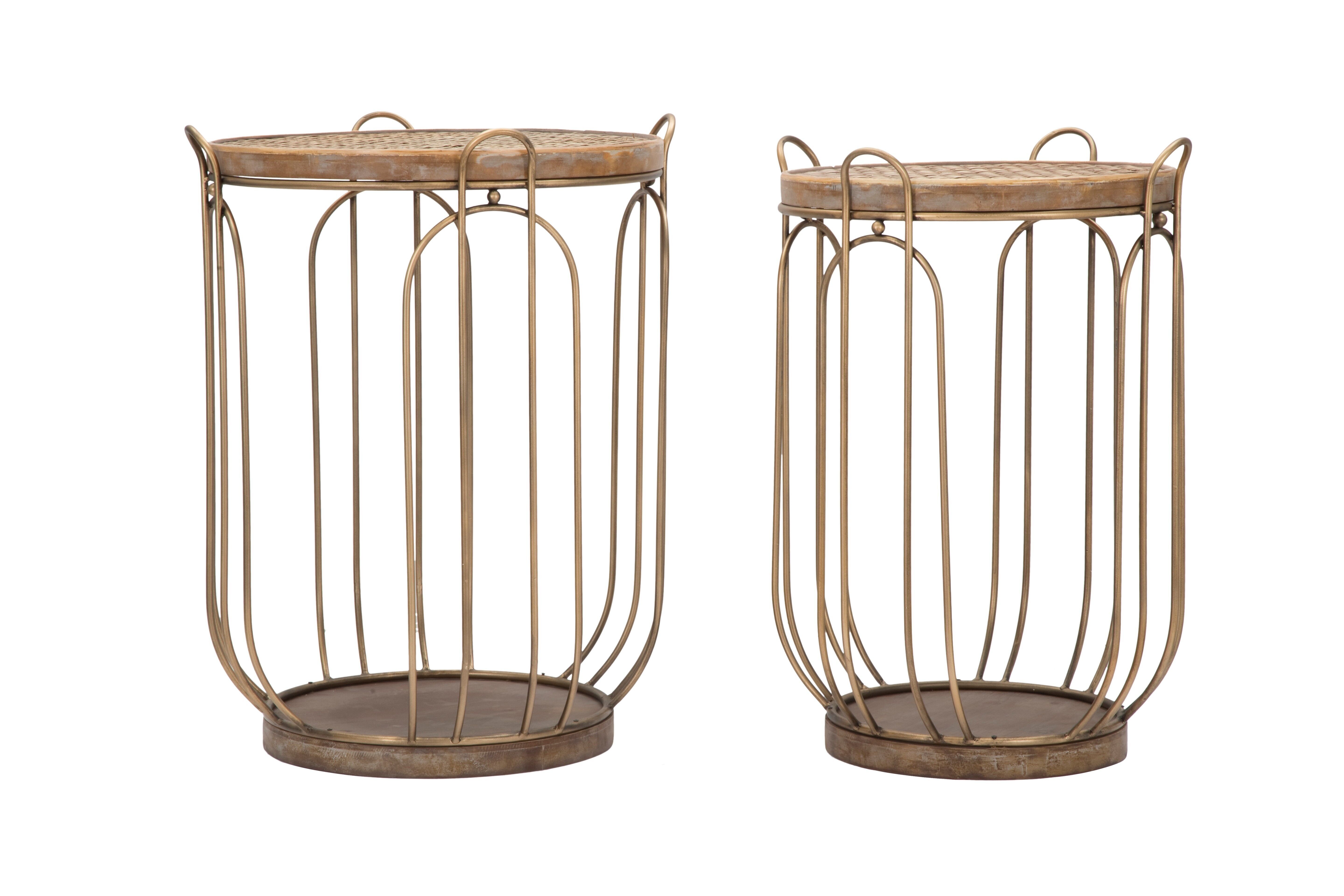 SET 2 KLEINE TISCHE MARRAKECH MIT STAURAUM CM Ø 52X66,5 - 45,5X62,5 D1422400000