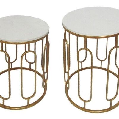 Set 2 Tables Tory Marbre Couple Cm 46X55-39X48 D1423310000