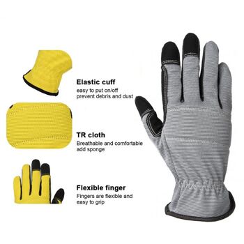 gants de travail | gant de jardin | gris | différentes tailles | antidérapant | cadeau de Noël 1