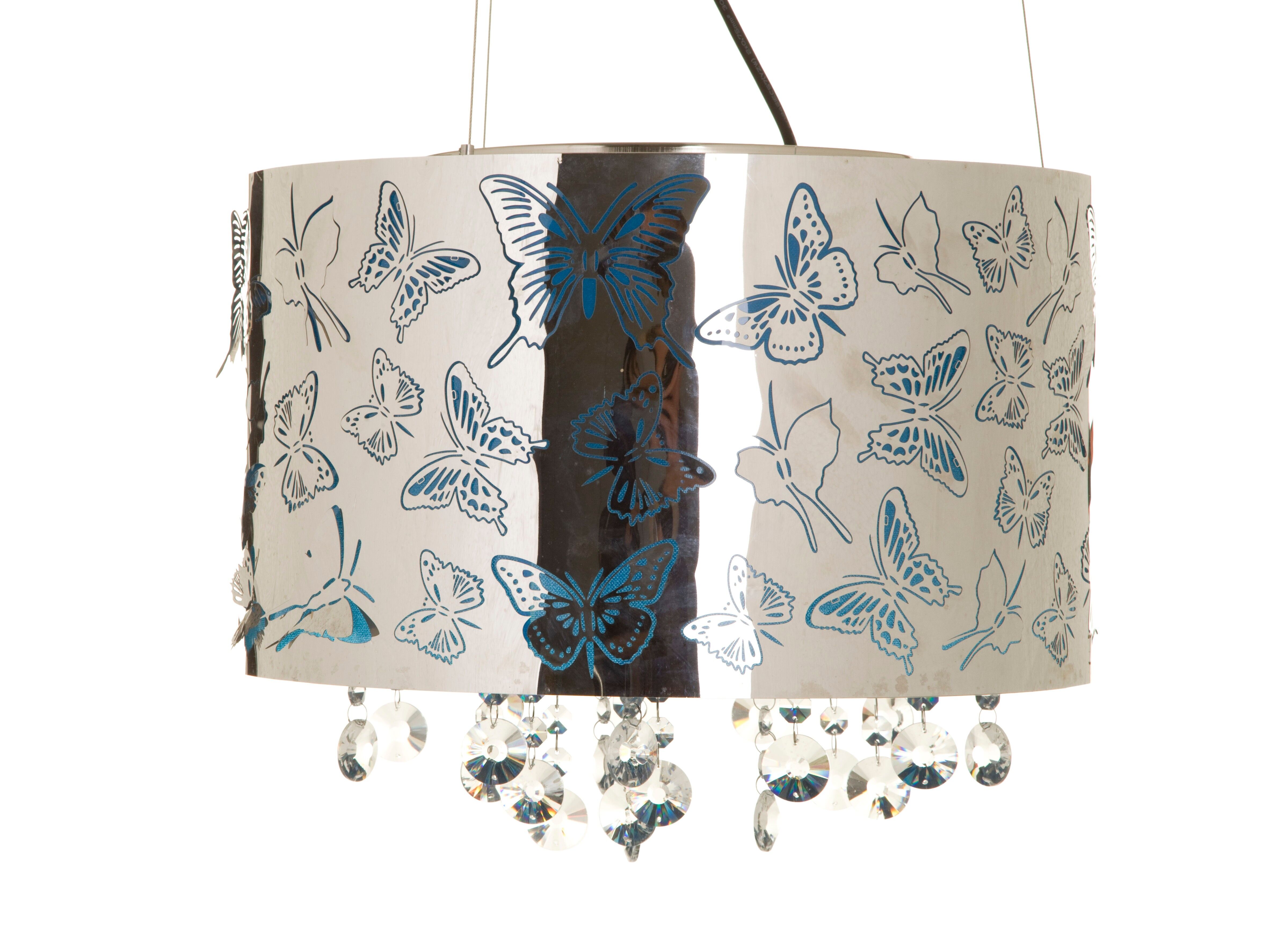 LAMPADA DA SOFFITTO FARFALLE BLU CON CRISTALLI CM Ø 40 D1706400000