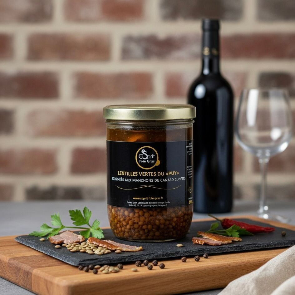 Lentejas verdes "Puy" cocinadas con mangas confitadas de pato 680 g