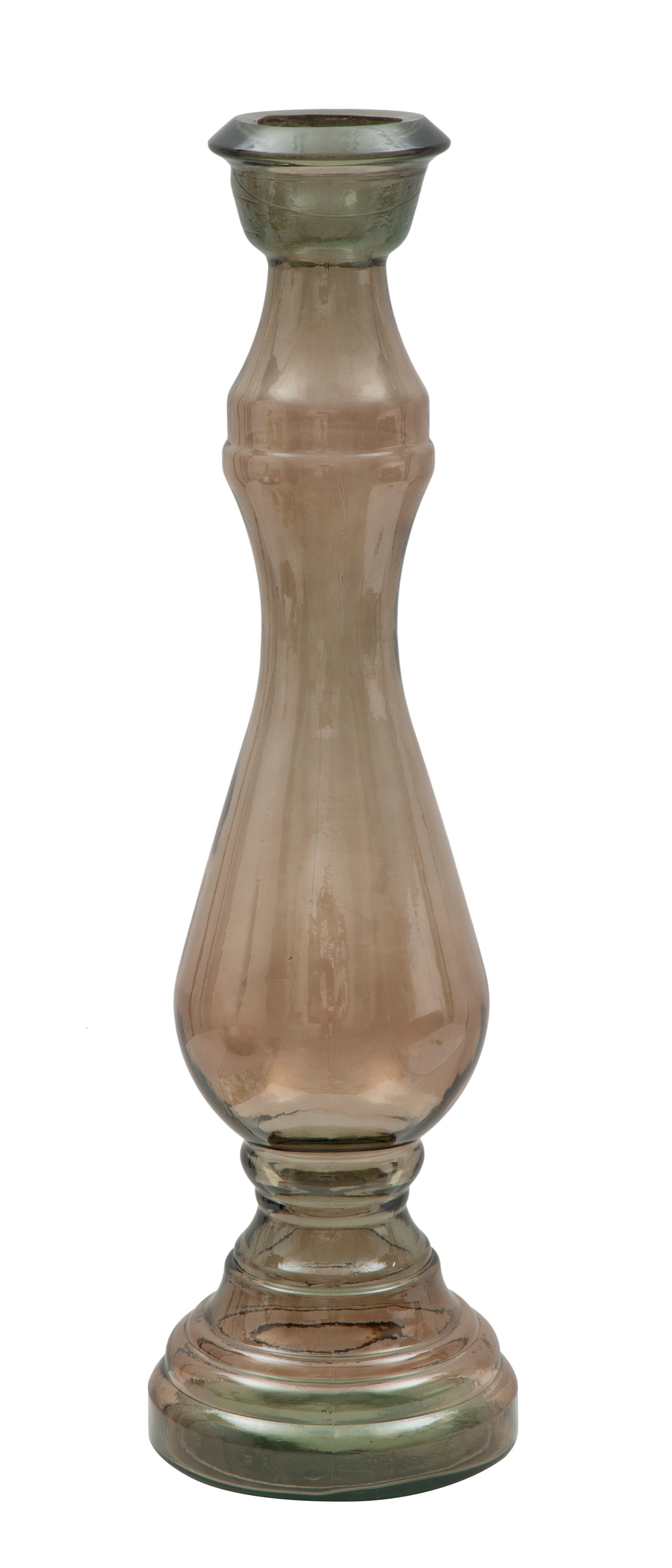 CANDLE HOLDER RECYCLED GLASS BROWN Ø CM 22X75 (MADE IN SPAIN) D1903560001