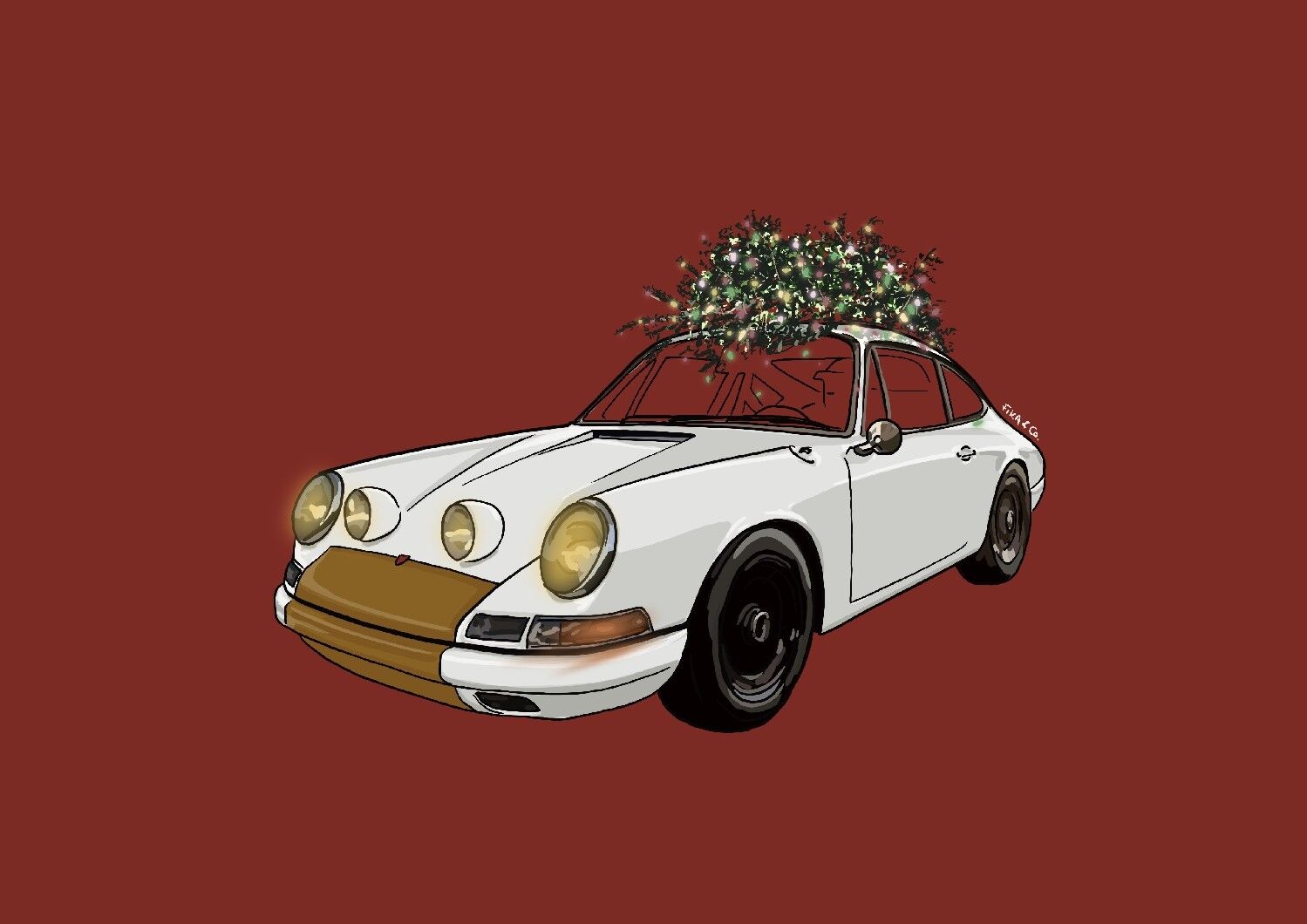 Porsche Christmas Tree Print