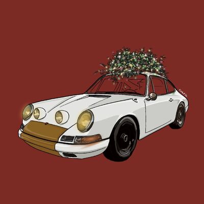 Porsche Weihnachtsbaum Druck