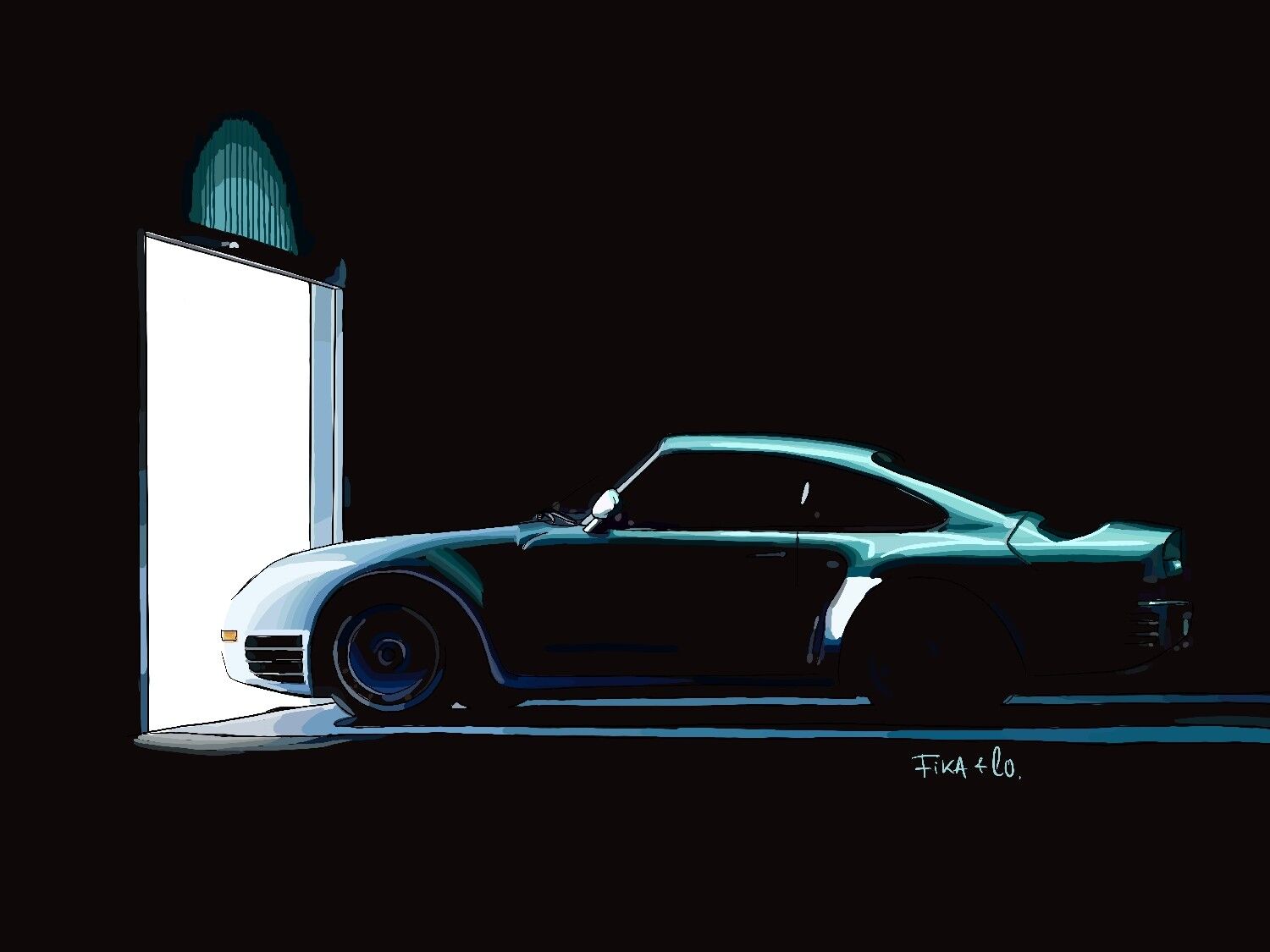 Die Farbe des Art. Porsche 959 Druck