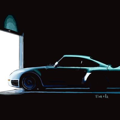 Die Farbe des Art. Porsche 959 Druck