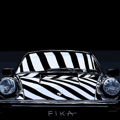 Zebra-Porsche-Druck