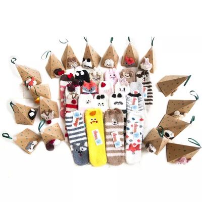 Calcetines de invierno esponjosos, gruesos y cálidos en una hermosa caja de Navidad | un tamaño | calcetines de punto | regalo de navidad | entrega garantizada antes del 21 de noviembre