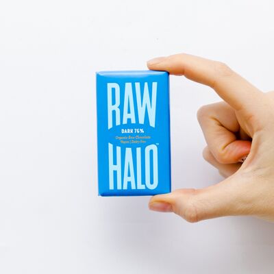 Raw Halo Dark 76% Tablette de Chocolat Végétalien Biologique 22g