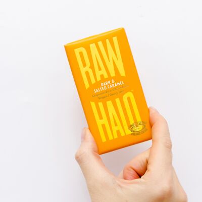 Raw Halo Dark & Salted Caramel Organic Vegan Chocolate Bar 35g