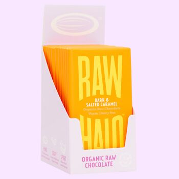 Raw Halo Barre de Chocolat Végétalien Bio au Caramel Noir & Salé 35g 3