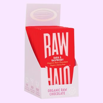 Barre de Chocolat Végétalien Bio Raw Halo Noir & Framboise 35g 4