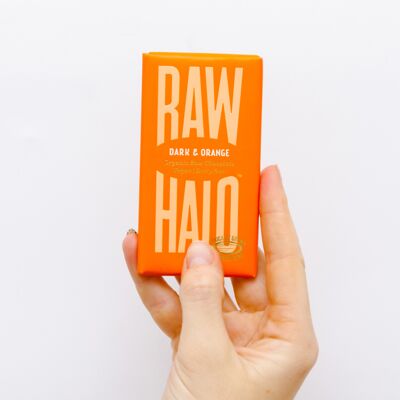 Raw Halo Dark & Orange Tablette de Chocolat Végétalien Bio 35g