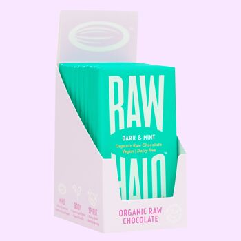 Raw Halo Dark & Mint Barre de Chocolat Végétalien Bio 35g 4