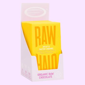 Raw Halo Mylk & Caramel Salé Tablette de Chocolat Végétalien Bio 35g 3