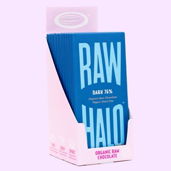 Raw Halo Dark 76% Tablette de Chocolat Végétalien Biologique 70g 4