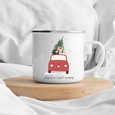Mug - Voiture vintage - Joyeux Noël Papy