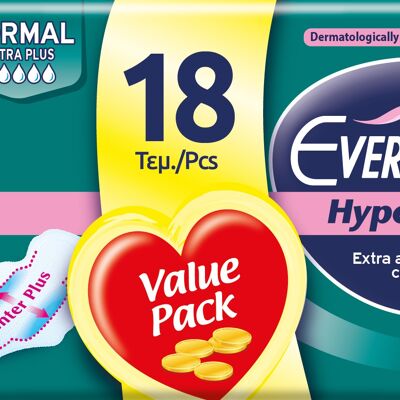EveryDay HyperDry Normal Absorbents, ultra absorbent with wings for normal or light flows, Economy Pack.