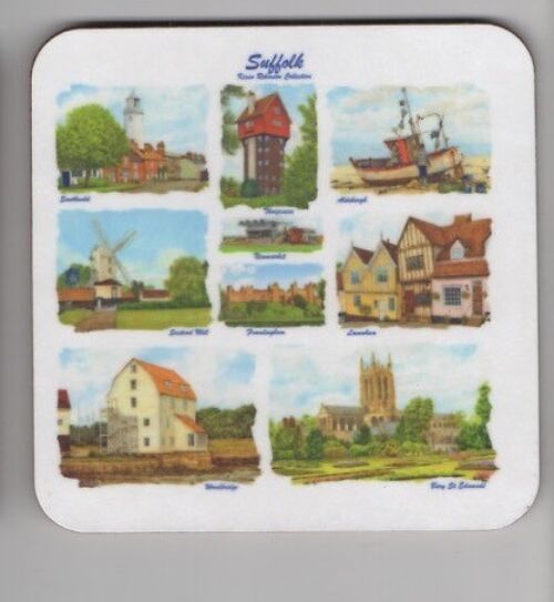 Suffolk ,multi image drinks Coaster.