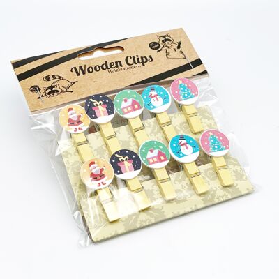 Wooden clip Christmas