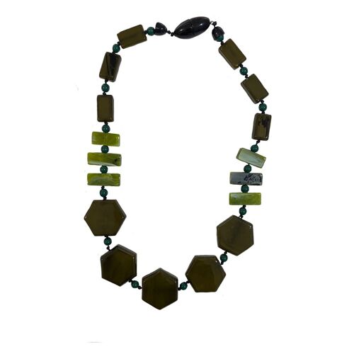 Statement Beaded Necklace Roma - green