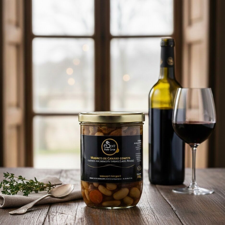 Confit de pato confitado con frijoles tarbais (Label Rouge) 750 g