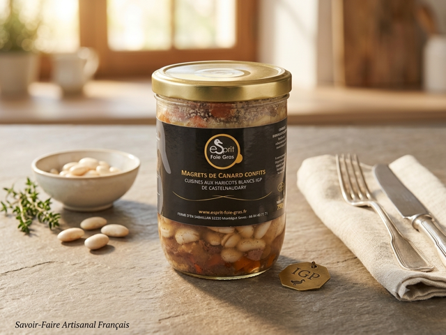 Duck breast confit with white beans IGP from Castelnaudary 750g