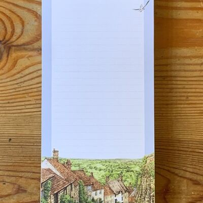 Dorset, magnetic notepad. Gold Hill