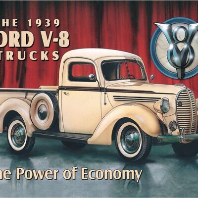 Cartel de chapa estadounidense Ford V8 PICK-UP - 1939