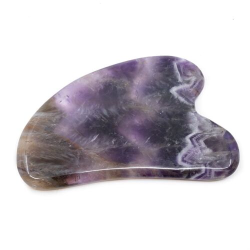 Gua Sha Massage Scraping Facial Lifting tool CHEVRON AMETHYST in kraft gift box