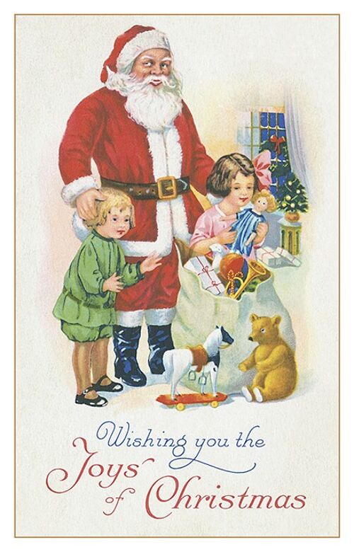 Carte postale Père Noël jouets