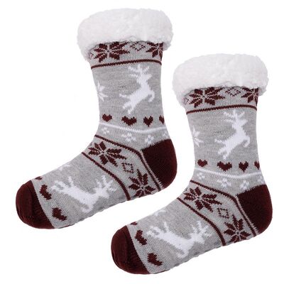 Chaussettes de Noël tricotées | doublure en peluche | chaussettes acryliques | Dames