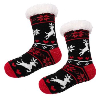 Chaussettes de Noël tricotées | doublure en peluche | chaussettes acryliques | Dames 2