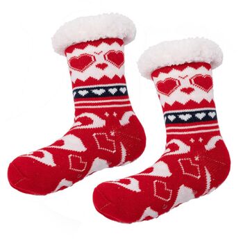 Chaussettes de Noël tricotées | doublure en peluche | chaussettes acryliques | Dames 4