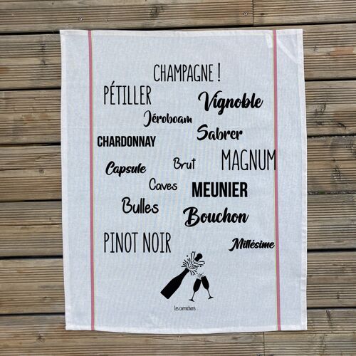 Torchon vocabulaires champenois - Made in France