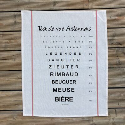Ardennes eye test tea towel - made in France