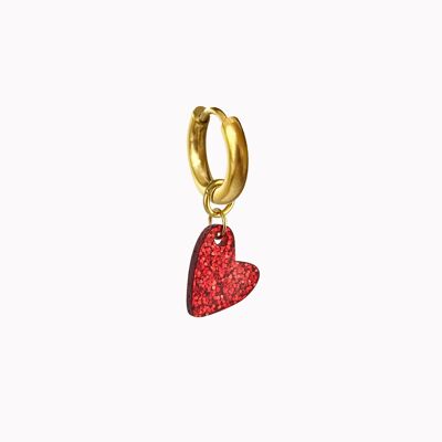 Earring Sparkling Heart Gold